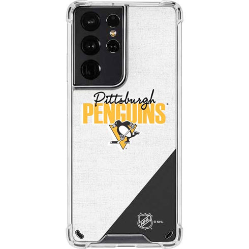 NHL Pittsburgh Penguins Script Galaxy S21 Ultra 5G Clear Case