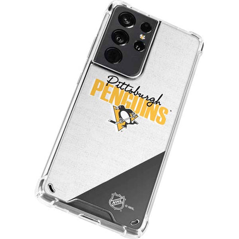 NHL Pittsburgh Penguins Script Galaxy S21 Ultra 5G Clear Case