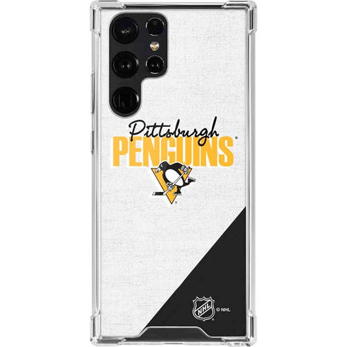 NHL Pittsburgh Penguins Script Galaxy S22 Ultra Clear Case