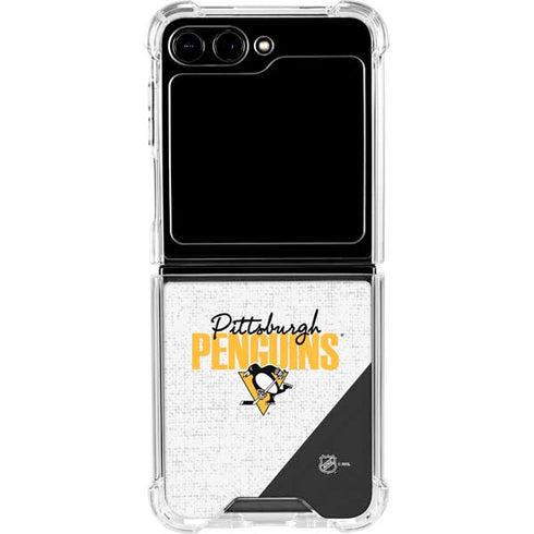 NHL Pittsburgh Penguins Script Galaxy Z Flip5 5G Clear Case