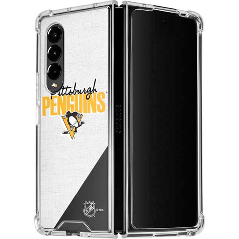 NHL Pittsburgh Penguins Script Galaxy Z Fold4 5G Clear Case