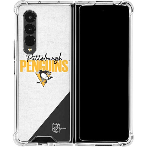 NHL Pittsburgh Penguins Script Galaxy Z Fold4 5G Clear Case