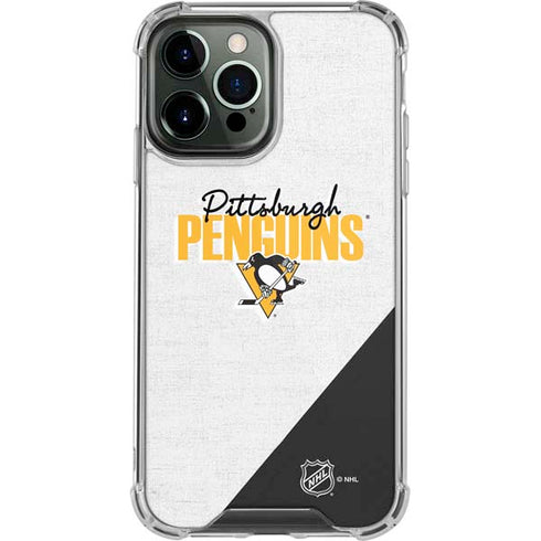 NHL Pittsburgh Penguins Script iPhone 14 Pro Max Clear Case
