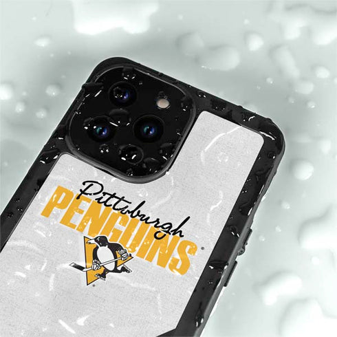 NHL Pittsburgh Penguins Script iPhone 14 Pro Max Waterproof Case