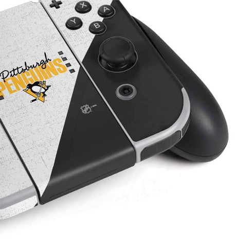 NHL Pittsburgh Penguins Script Nintendo Switch OLED (2021) Skin