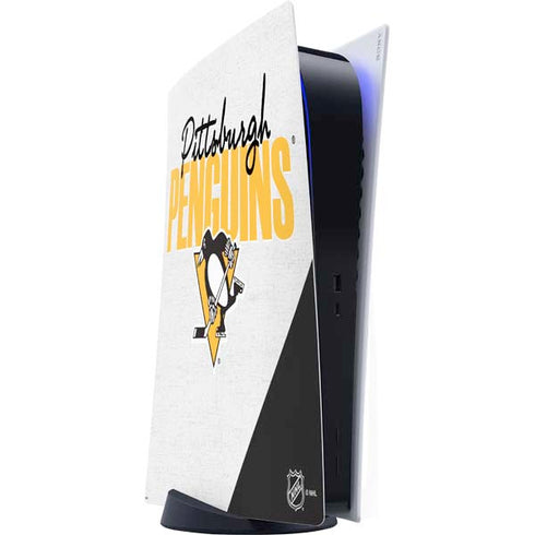 NHL Pittsburgh Penguins Script PS5 Digital Edition Console Skin