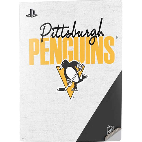 NHL Pittsburgh Penguins Script PS5 Digital Edition Console Skin