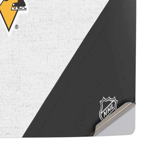 NHL Pittsburgh Penguins Script PS5 Slim Disk Console Skin