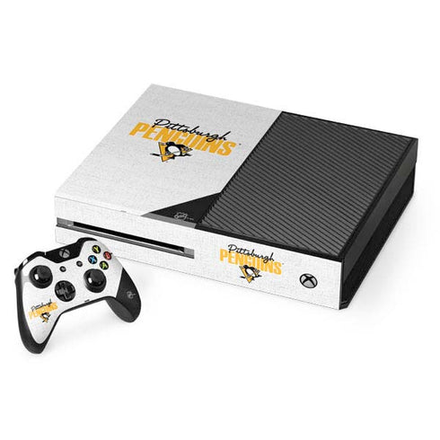 NHL Pittsburgh Penguins Script Xbox One Console and Controller Bundle Skin