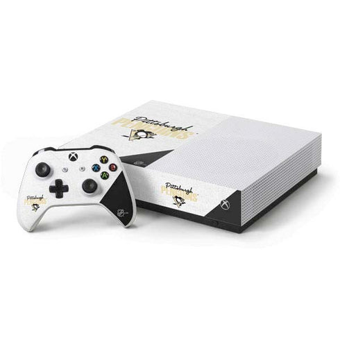 NHL Pittsburgh Penguins Script Xbox One S All-Digital Edition Bundle Skin