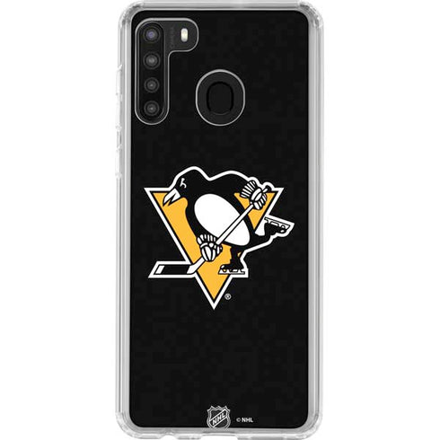 NHL Pittsburgh Penguins Solid Background Galaxy A21 Clear Case