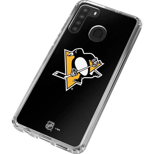 NHL Pittsburgh Penguins Solid Background Galaxy A21 Clear Case