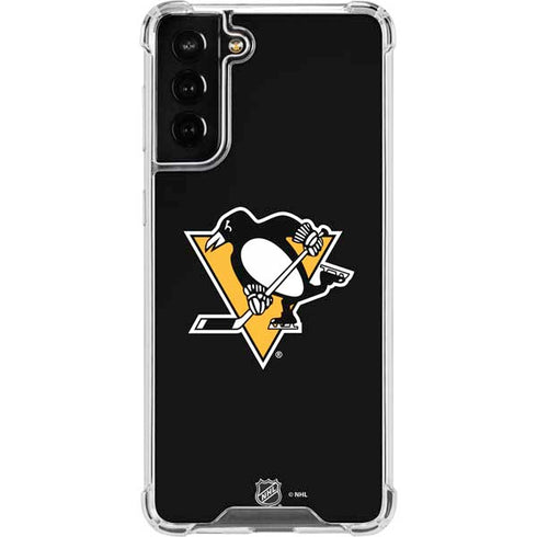 NHL Pittsburgh Penguins Solid Background Galaxy S21 FE Clear Case