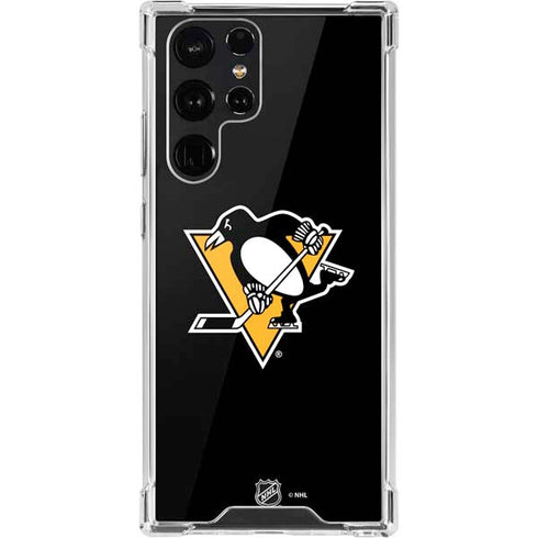 NHL Pittsburgh Penguins Solid Background Galaxy S22 Ultra Clear Case