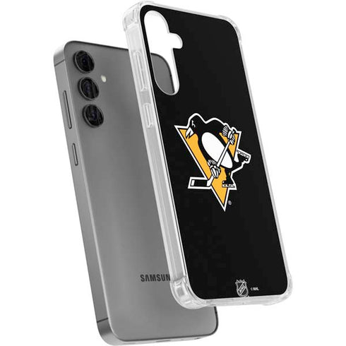 NHL Pittsburgh Penguins Solid Background Galaxy S24 Plus Clear Case
