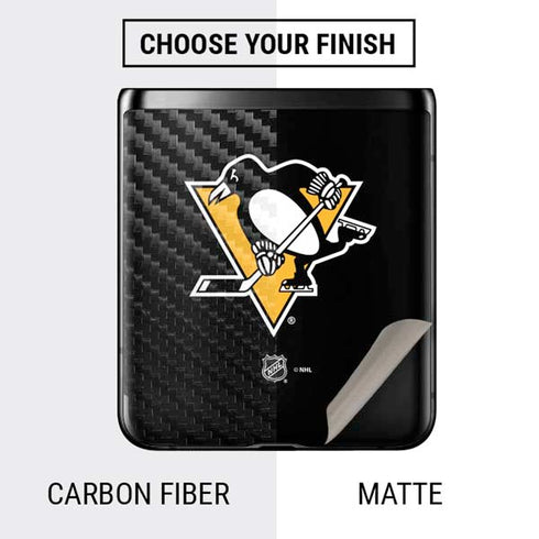 NHL Pittsburgh Penguins Solid Background Galaxy Z Flip Skin