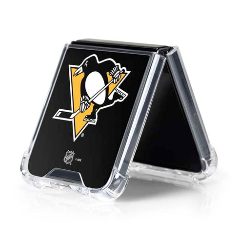 NHL Pittsburgh Penguins Solid Background Galaxy Z Flip5 5G Clear Case