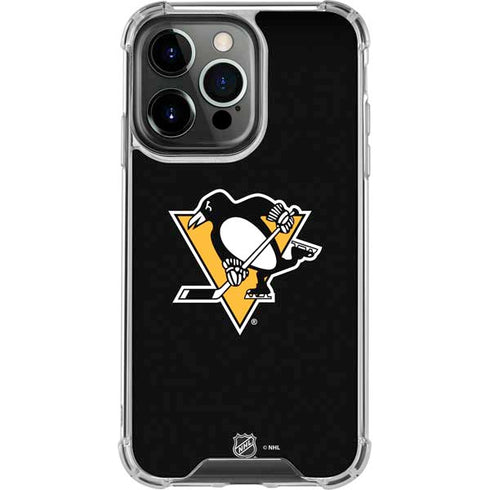 NHL Pittsburgh Penguins Solid Background iPhone 13 Pro Clear Case