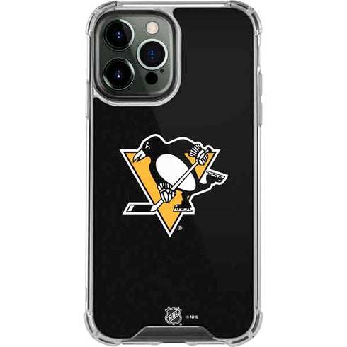 NHL Pittsburgh Penguins Solid Background iPhone 13 Pro Max Clear Case