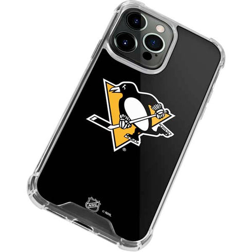 NHL Pittsburgh Penguins Solid Background iPhone 13 Pro Max Clear Case