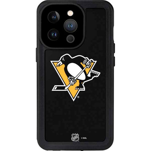 NHL Pittsburgh Penguins Solid Background iPhone 14 Pro Waterproof Case