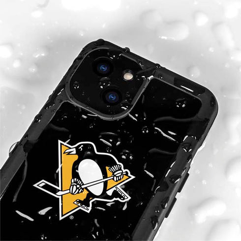 NHL Pittsburgh Penguins Solid Background iPhone 15 Plus Waterproof Case