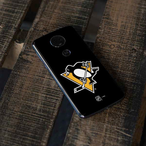 NHL Pittsburgh Penguins Solid Background Moto E5 Plus Skin