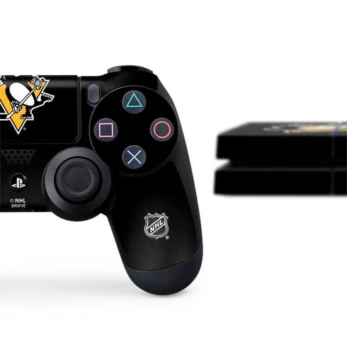 NHL Pittsburgh Penguins Solid Background PS4 Console and Controller Bundle Skin