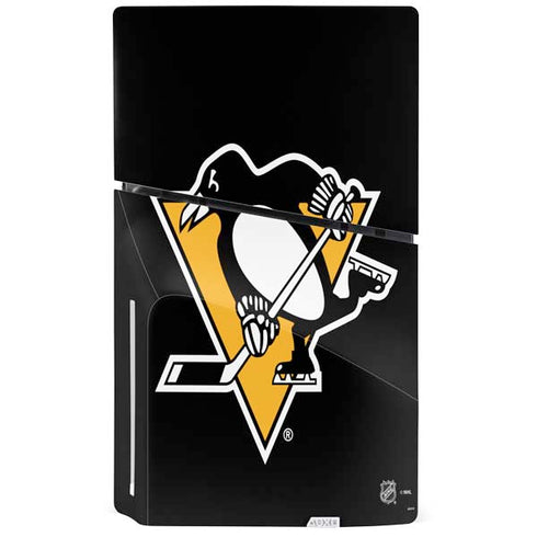 NHL Pittsburgh Penguins Solid Background PS5 Slim Disk Console Skin