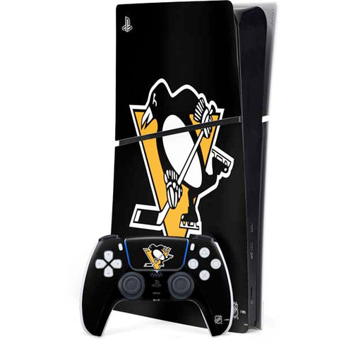 NHL Pittsburgh Penguins Solid Background PS5 Slim Digital Edition Bundle Skin