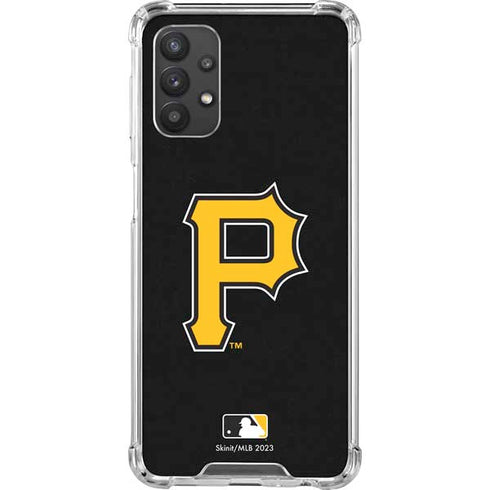 MLB Pittsburgh Pirates - Solid Distressed Galaxy A32 5G Clear Case