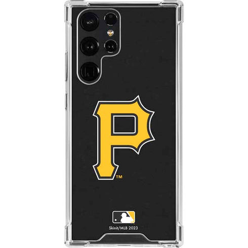 MLB Pittsburgh Pirates - Solid Distressed Galaxy S22 Ultra Clear Case