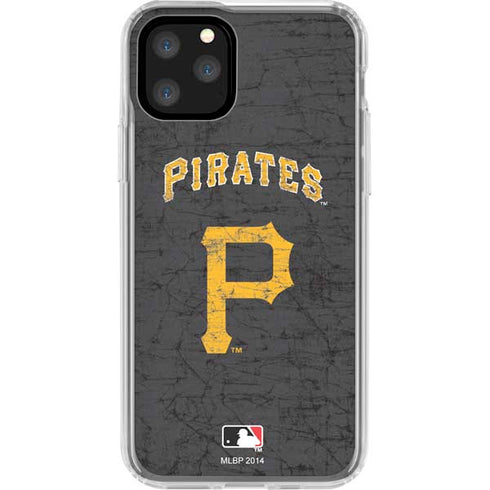 MLB Pittsburgh Pirates - Solid Distressed iPhone 11 Pro Clear Case
