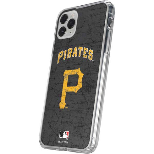 MLB Pittsburgh Pirates - Solid Distressed iPhone 11 Pro Clear Case
