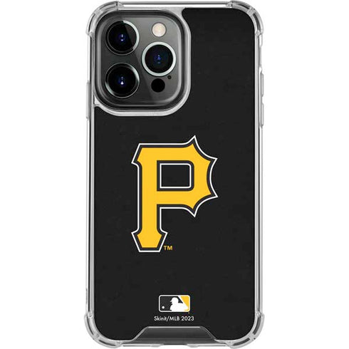 MLB Pittsburgh Pirates - Solid Distressed iPhone 14 Pro Clear Case