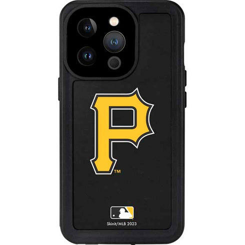 MLB Pittsburgh Pirates - Solid Distressed iPhone 14 Pro Waterproof Case