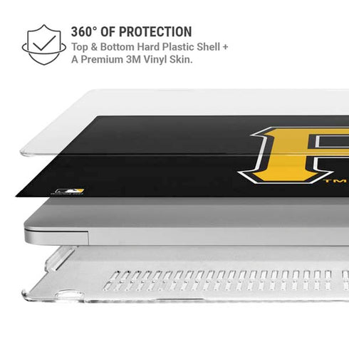 MLB Pittsburgh Pirates - Solid Distressed MacBook Pro 16in (2019-20) Case plus Skin