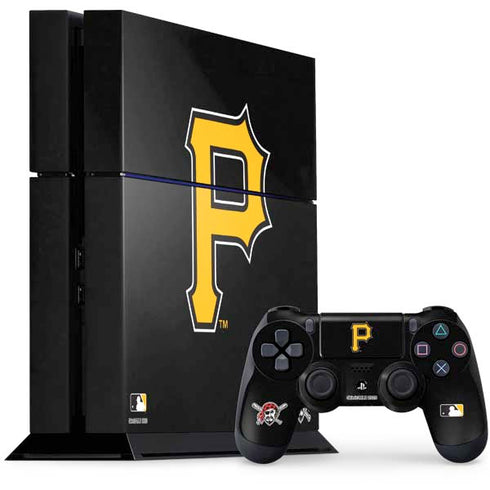 MLB Pittsburgh Pirates - Solid Distressed PS4 Console and Controller Bundle Skin