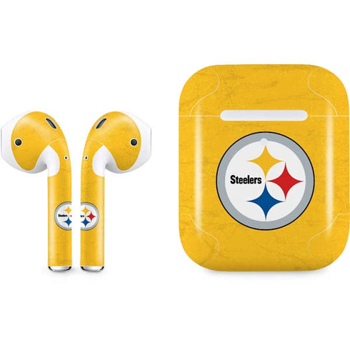 NFL Pittsburgh Steelers - Alternate Distressed Apple AirPods 2 Skin