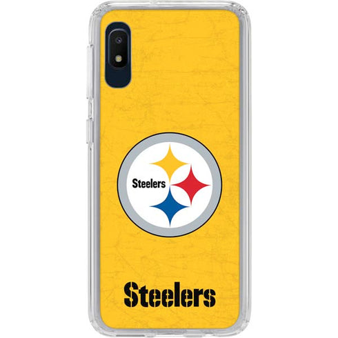 NFL Pittsburgh Steelers - Alternate Distressed Galaxy A10e Clear Case