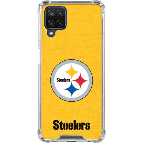 NFL Pittsburgh Steelers - Alternate Distressed Galaxy A12 Clear Case