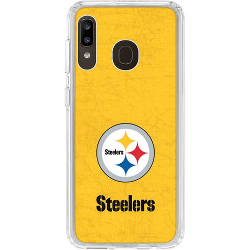 NFL Pittsburgh Steelers - Alternate Distressed Galaxy A20 Clear Case