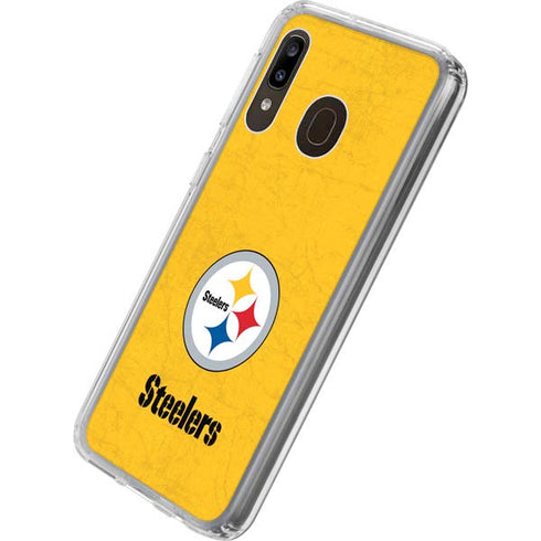 NFL Pittsburgh Steelers - Alternate Distressed Galaxy A20 Clear Case