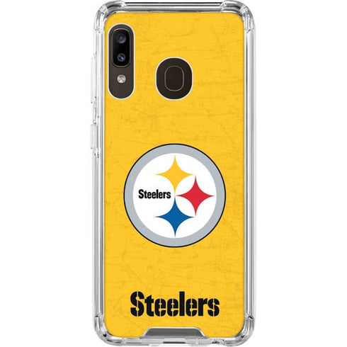 NFL Pittsburgh Steelers - Alternate Distressed Galaxy A30 Clear Case