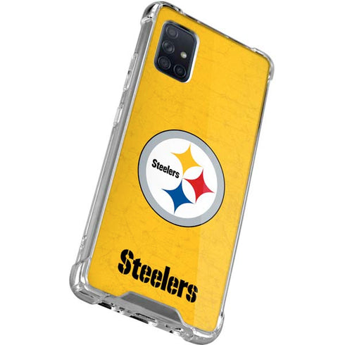 NFL Pittsburgh Steelers - Alternate Distressed Galaxy A71 5G Clear Case