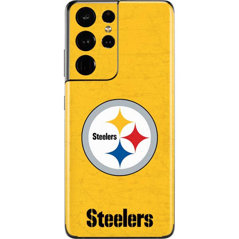 NFL Pittsburgh Steelers - Alternate Distressed Galaxy S21 Ultra 5G Skin
