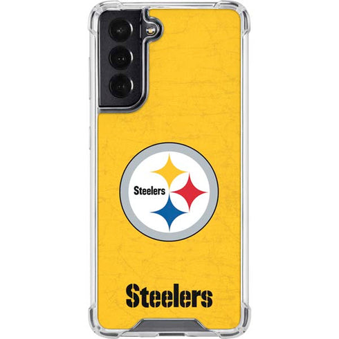 NFL Pittsburgh Steelers - Alternate Distressed Galaxy S22 Clear Case