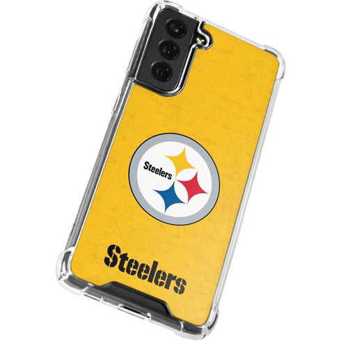 NFL Pittsburgh Steelers - Alternate Distressed Galaxy S22 Clear Case