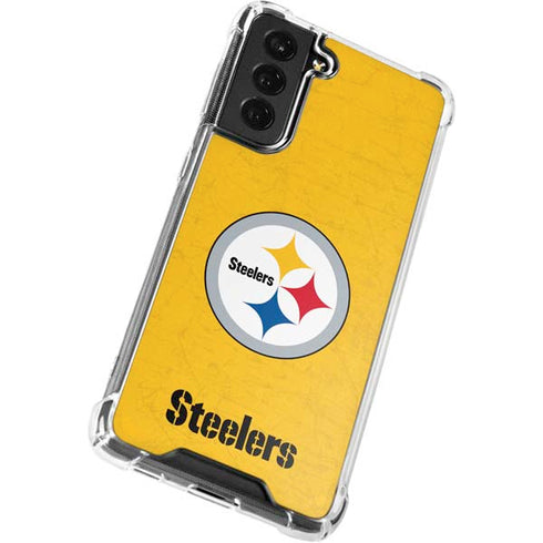NFL Pittsburgh Steelers - Alternate Distressed Galaxy S22 Plus Clear Case