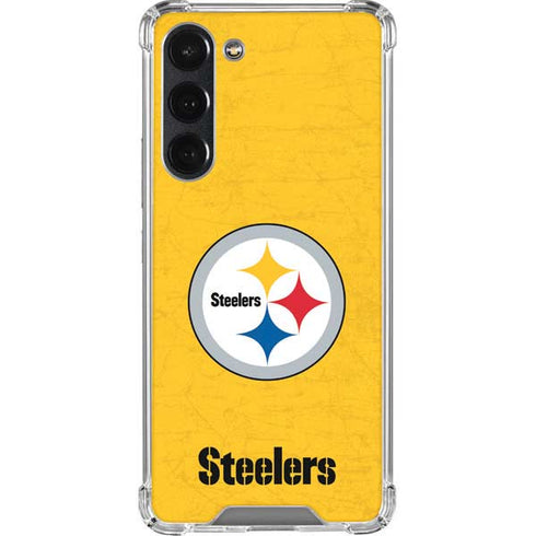 NFL Pittsburgh Steelers - Alternate Distressed Galaxy S23 Plus Clear Case